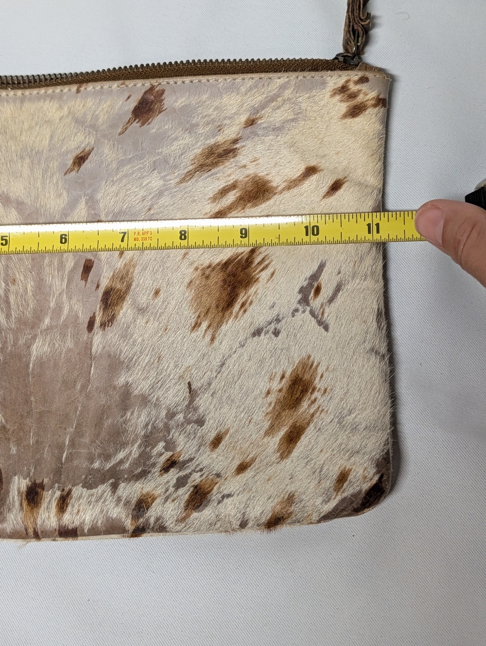 Luxurious Spotted Cowhide Wristlet Clutch - Brown & Cream - Picture 11 of 12